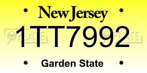 1TT7992 New Jersey License Plate