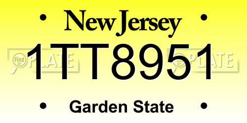 1TT8951 New Jersey License Plate