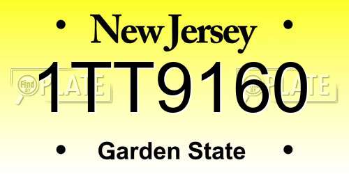 1TT9160 New Jersey License Plate