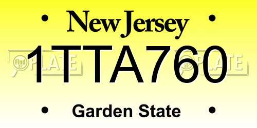 1TTA760 New Jersey License Plate