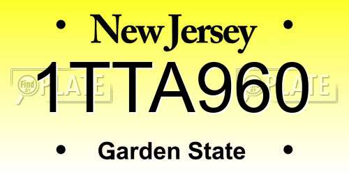 1TTA960 New Jersey License Plate