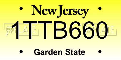 1TTB660 New Jersey License Plate
