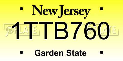 1TTB760 New Jersey License Plate