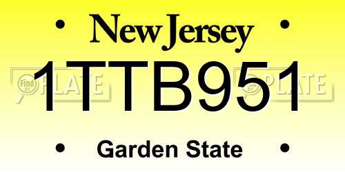 1TTB951 New Jersey License Plate