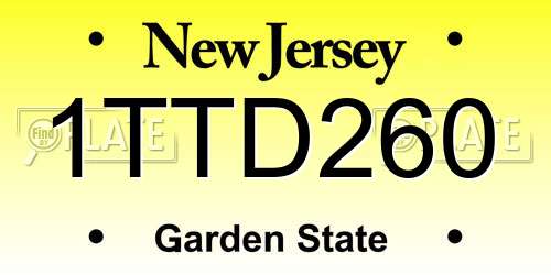 1TTD260 New Jersey License Plate