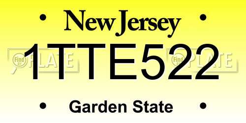 1TTE522 New Jersey License Plate
