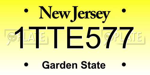 1TTE577 New Jersey License Plate