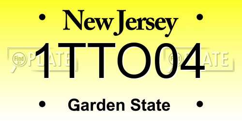 1TTO04 New Jersey License Plate
