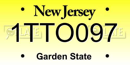 1TTO097 New Jersey License Plate
