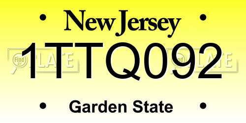 1TTQ092 New Jersey License Plate