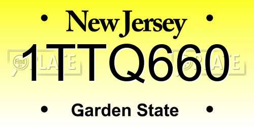 1TTQ660 New Jersey License Plate