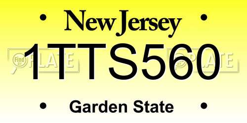 1TTS560 New Jersey License Plate