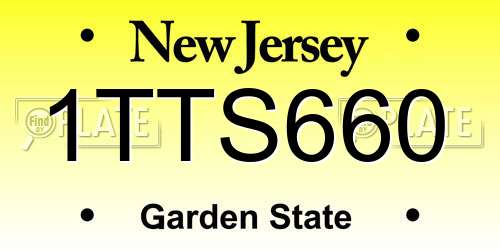 1TTS660 New Jersey License Plate