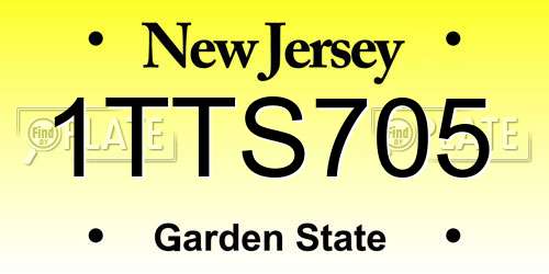1TTS705 New Jersey License Plate