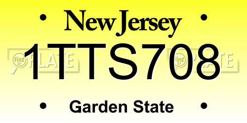 1TTS708 New Jersey License Plate