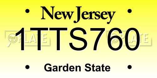 1TTS760 New Jersey License Plate