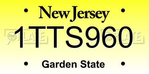 1TTS960 New Jersey License Plate
