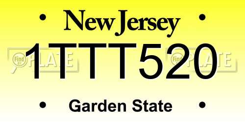 1TTT520 New Jersey License Plate