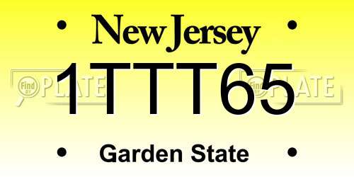 1TTT65 New Jersey License Plate