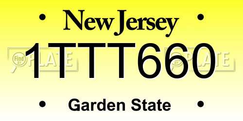 1TTT660 New Jersey License Plate