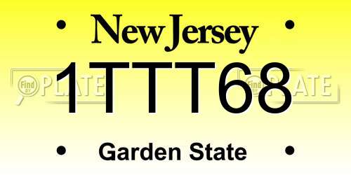 1TTT68 New Jersey License Plate