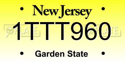 1TTT960 New Jersey License Plate