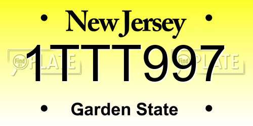 1TTT997 New Jersey License Plate