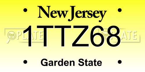 1TTZ68 New Jersey License Plate