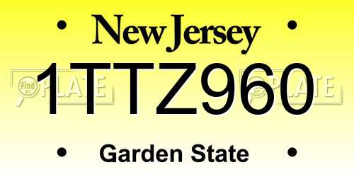 1TTZ960 New Jersey License Plate