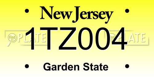 1TZ004 New Jersey License Plate