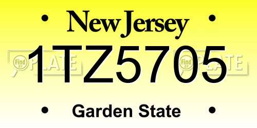 1TZ5705 New Jersey License Plate