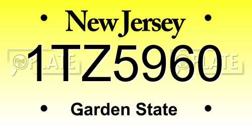 1TZ5960 New Jersey License Plate