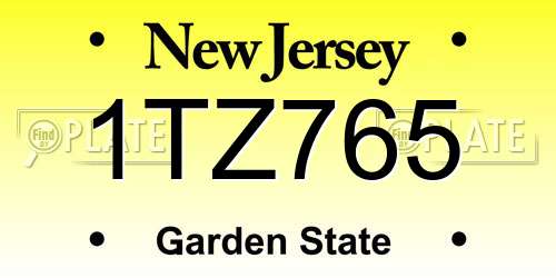 1TZ765 New Jersey License Plate