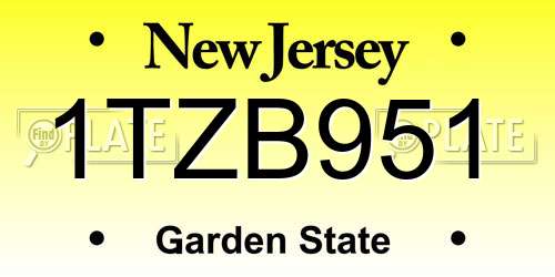 1TZB951 New Jersey License Plate