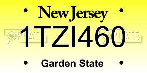1TZI460 New Jersey License Plate