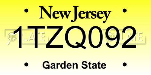1TZQ092 New Jersey License Plate