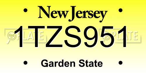 1TZS951 New Jersey License Plate