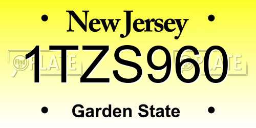 1TZS960 New Jersey License Plate