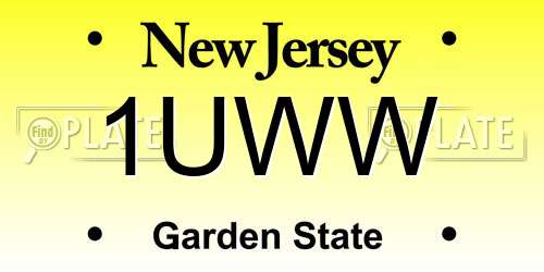 1UWW New Jersey License Plate