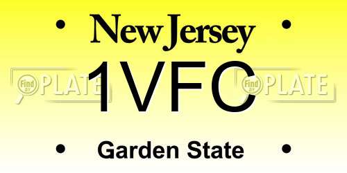 1VFC New Jersey License Plate