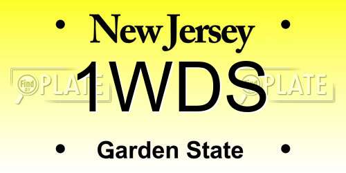 1WDS New Jersey License Plate