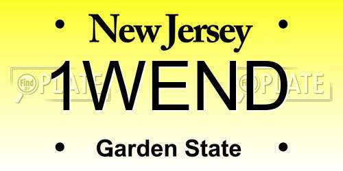 1WEND New Jersey License Plate