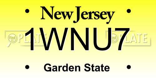 1WNU7 New Jersey License Plate