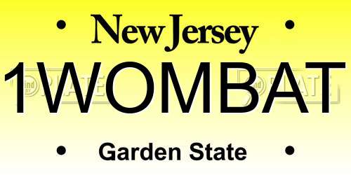 1WOMBAT New Jersey License Plate