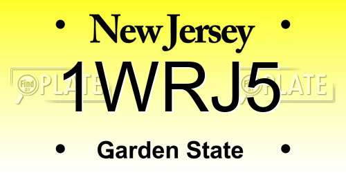 1WRJ5 New Jersey License Plate
