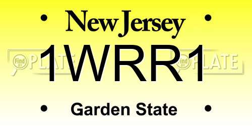 1WRR1 New Jersey License Plate
