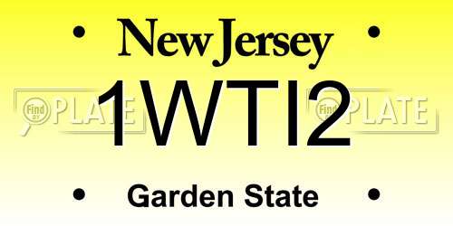 1WTI2 New Jersey License Plate