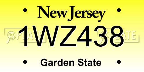 1WZ438 New Jersey License Plate