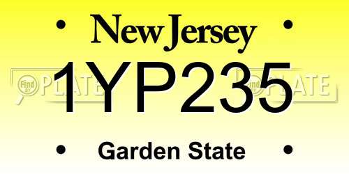1YP235 New Jersey License Plate