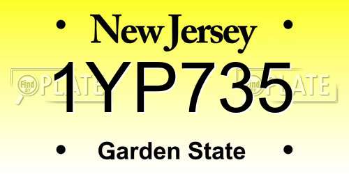 1YP735 New Jersey License Plate